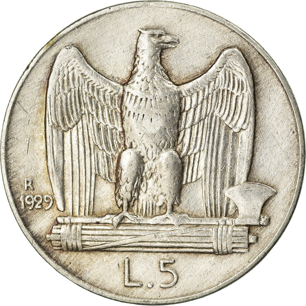 Monnaie, Italie, Vittorio Emanuele III, 5 Lire, 1929, Rome, TTB, Argent, KM:67.1