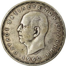 Coin, Greece, Paul I, 20 Drachmai, 1960, VF(30-35), Silver, KM:85
