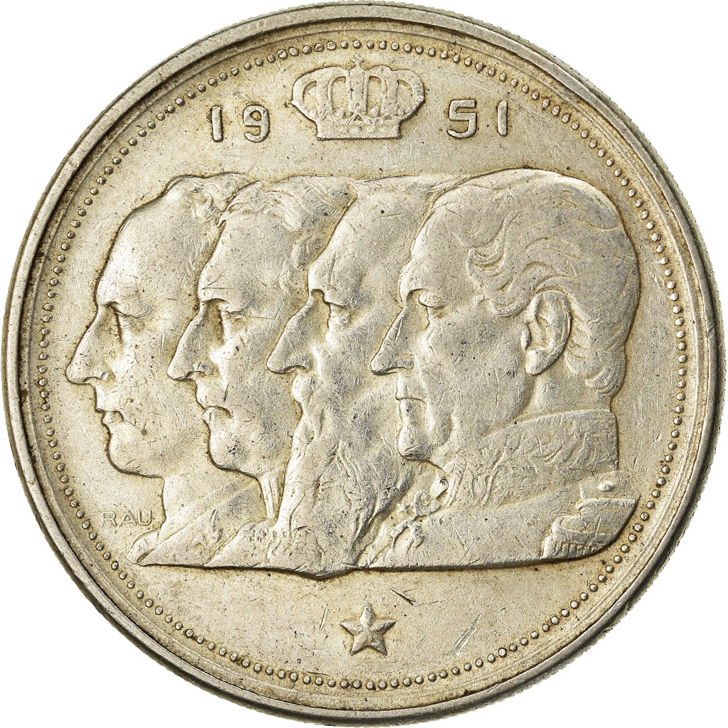 Coin, Belgium, 100 Francs, 100 Frank, 1951, EF(40-45), Silver, KM:139.1
