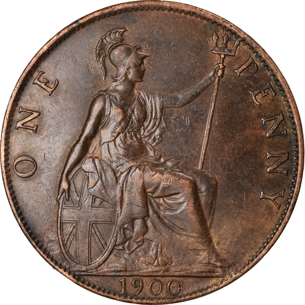 Coin, Great Britain, Victoria, Penny, 1900, AU(50-53), Bronze, KM:790