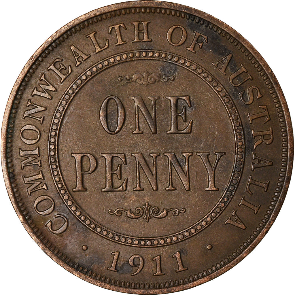 Coin, Australia, George V, Penny, 1911, EF(40-45), Bronze, KM:23
