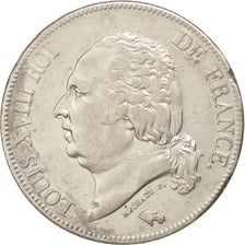 Moneta, Francia, Louis XVIII, Louis XVIII, 5 Francs, 1823, Paris, BB, Argento