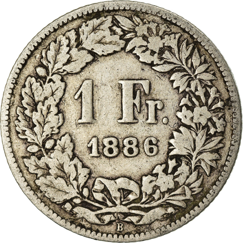 Coin, Switzerland, Franc, 1886, Bern, F(12-15), Silver, KM:24