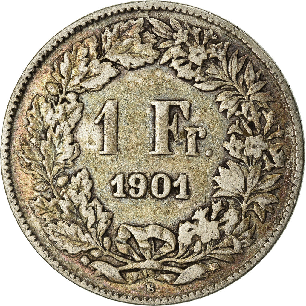Coin, Switzerland, Franc, 1901, Bern, VF(30-35), Silver, KM:24
