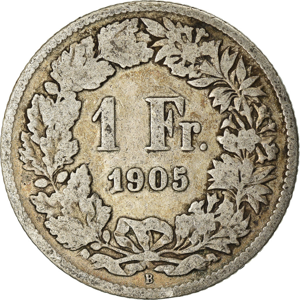 Coin, Switzerland, Franc, 1905, Bern, VF(20-25), Silver, KM:24