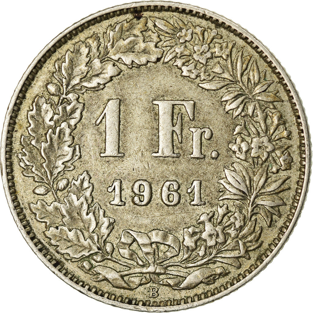 Coin, Switzerland, Franc, 1961, Bern, AU(50-53), Silver, KM:24