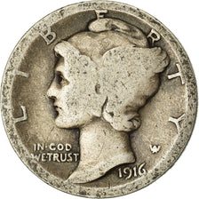 Coin, United States, Barber Dime, Dime, 1916, U.S. Mint, Philadelphia