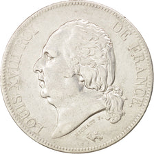 Moneda, Francia, Louis XVIII, Louis XVIII, 5 Francs, 1817, Paris, BC+, Plata