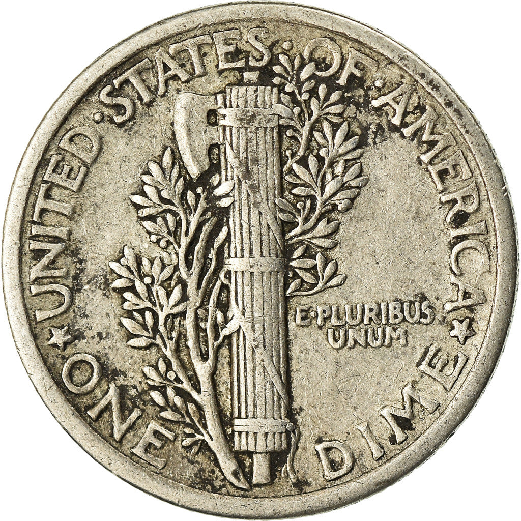 Monnaie, États-Unis, Mercury Dime, Dime, 1917, U.S. Mint, Philadelphie, TB+