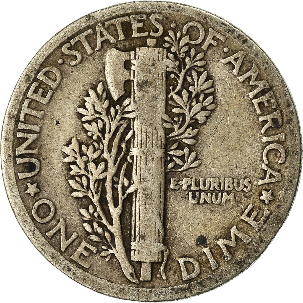 Coin, United States, Mercury Dime, Dime, 1917, U.S. Mint, Philadelphia