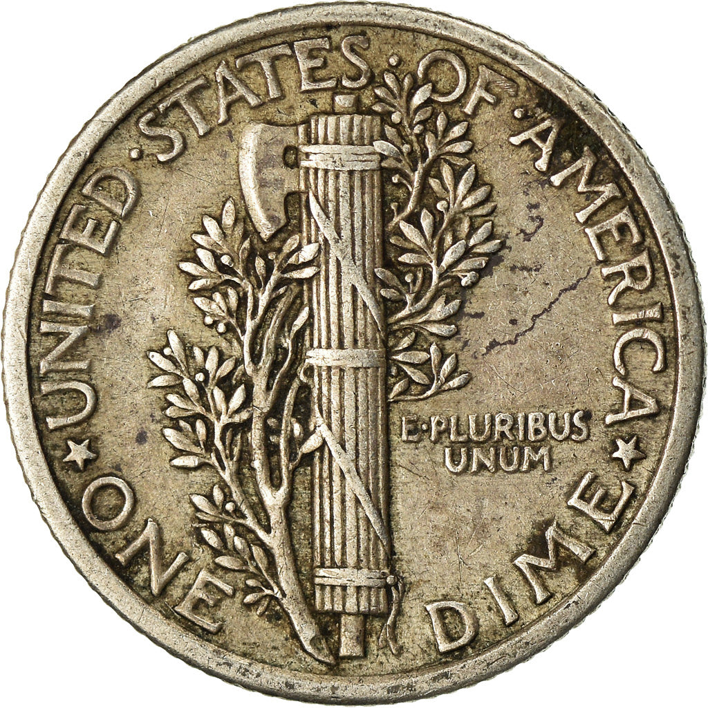 Monnaie, États-Unis, Mercury Dime, Dime, 1918, U.S. Mint, Philadelphie, TTB