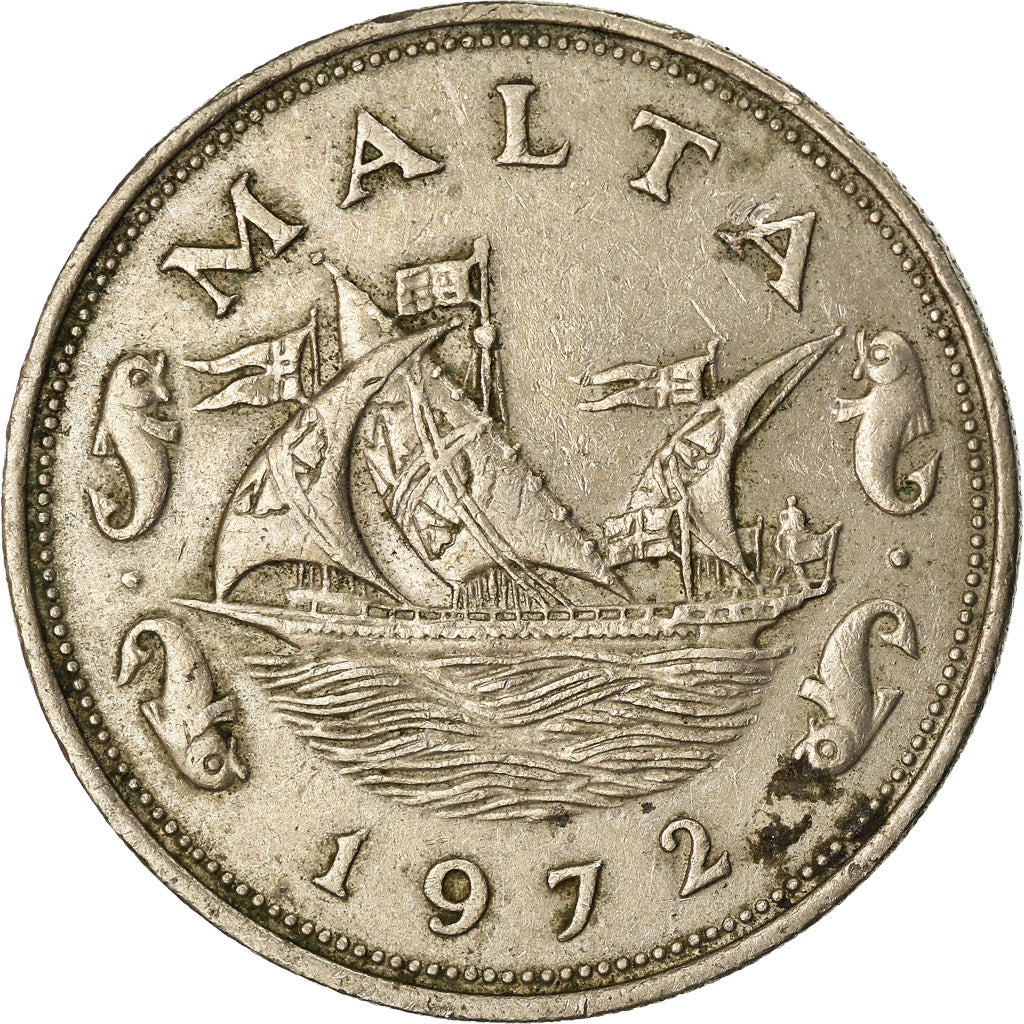Coin, Malta, 10 Cents, 1972, British Royal Mint, EF(40-45), Copper-nickel, KM:11
