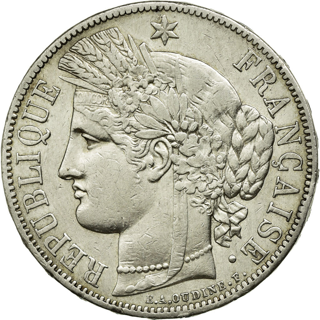 Coin, France, Cérès, 5 Francs, 1870, Paris, EF(40-45), Silver, KM:818.1