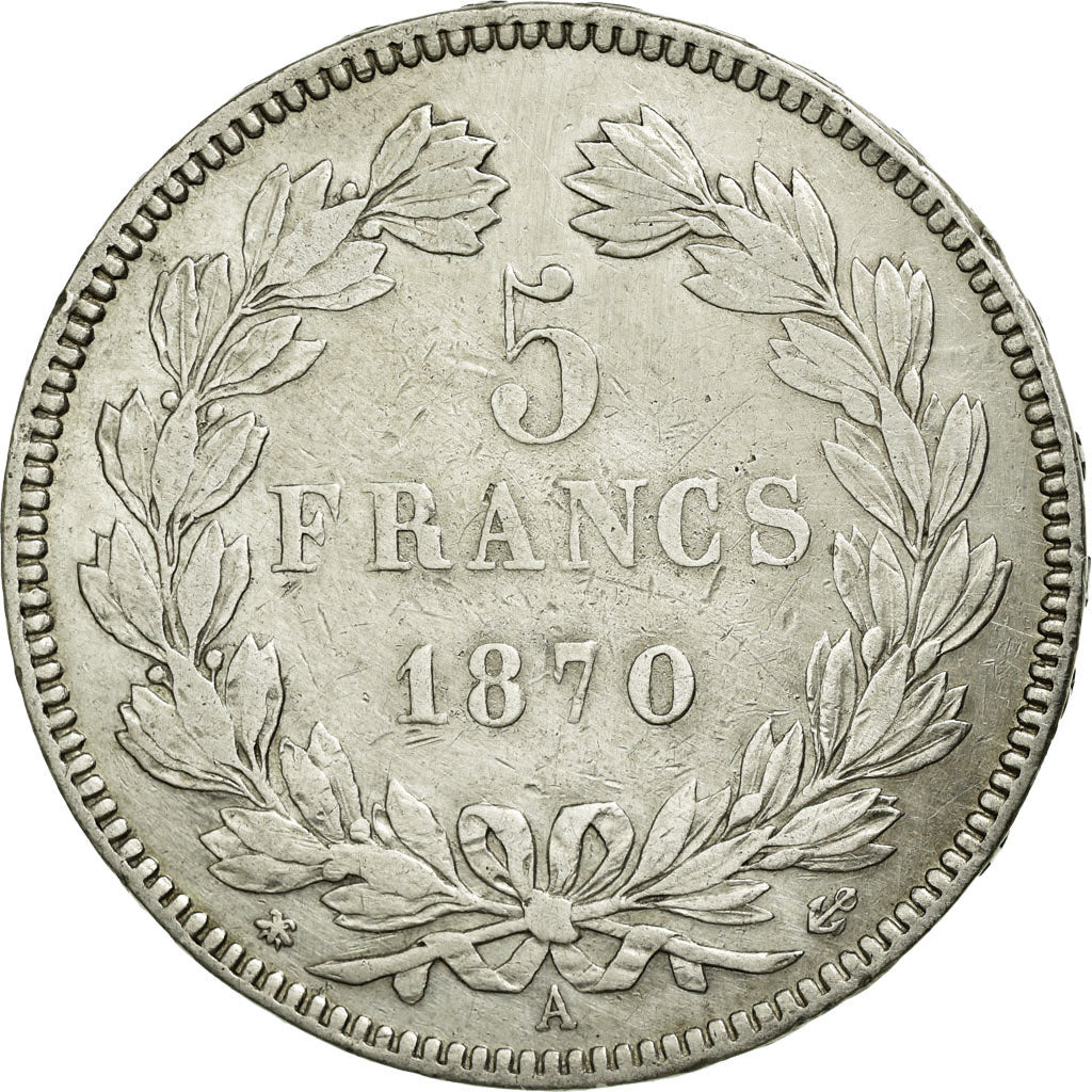 Coin, France, Cérès, 5 Francs, 1870, Paris, EF(40-45), Silver, KM:818.1