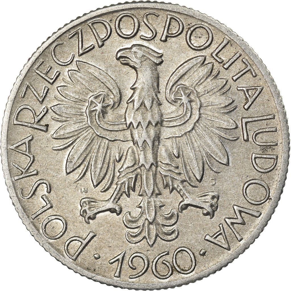 Moneta, Polska, 5 Zlotych, 1960, Warsaw, AU(50-53), Aluminium, KM:47