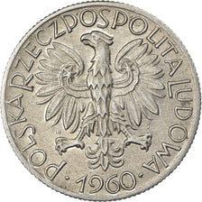 Moneta, Polska, 5 Zlotych, 1960, Warsaw, AU(50-53), Aluminium, KM:47