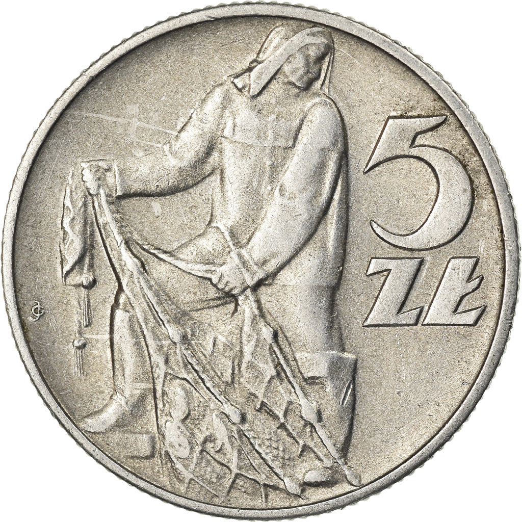 Moneta, Polska, 5 Zlotych, 1960, Warsaw, AU(50-53), Aluminium, KM:47