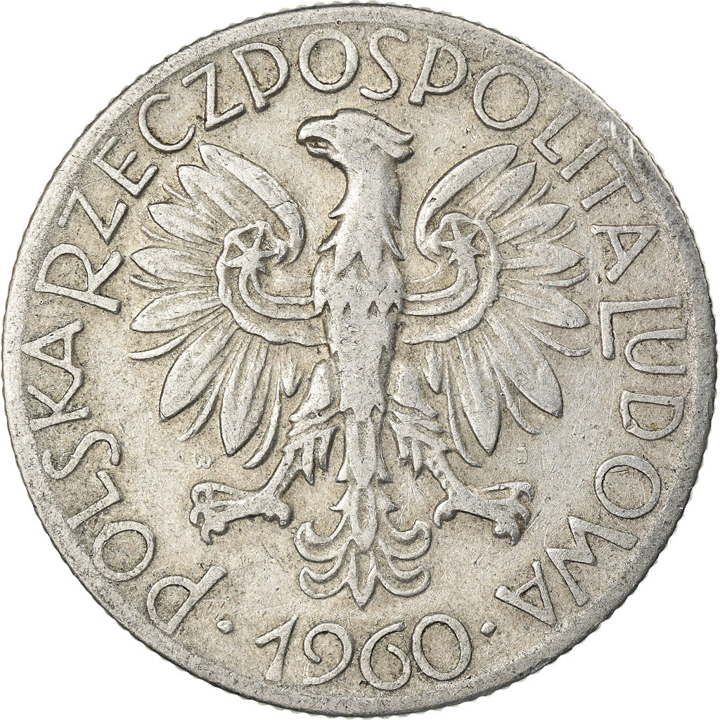 Moneta, Polonia, 5 Zlotych, 1960, Warsaw, MB+, Alluminio, KM:47