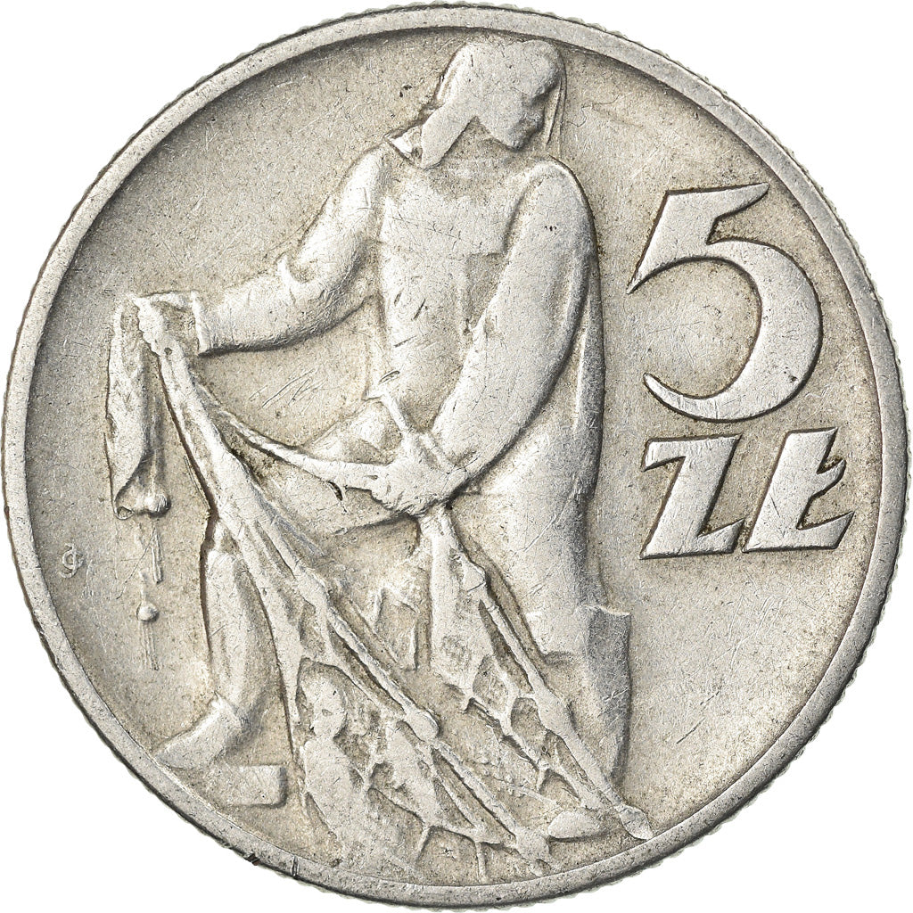 Moneta, Polonia, 5 Zlotych, 1960, Warsaw, MB+, Alluminio, KM:47