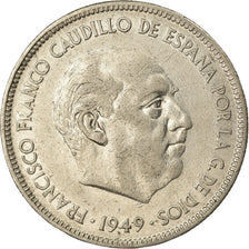 Coin, Spain, Caudillo and regent, 5 Pesetas, 1949, EF(40-45), Nickel, KM:778