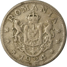 Monnaie, Roumanie, Ferdinand I, Leu, 1924, TB, Copper-nickel, KM:46