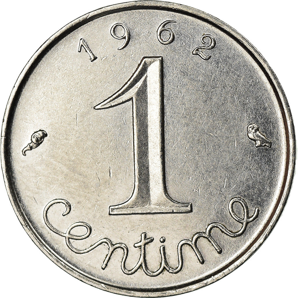 Coin, France, Épi, Centime, 1962, Paris, EF(40-45), Stainless Steel, KM:928