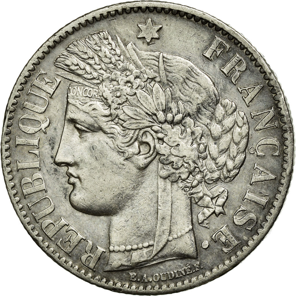 Coin, France, Cérès, 2 Francs, 1887, Paris, AU(50-53), Silver, KM:817.1