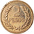 Moneda, Colombia, 2 Pesos, 1977, MBC, Bronce, KM:263