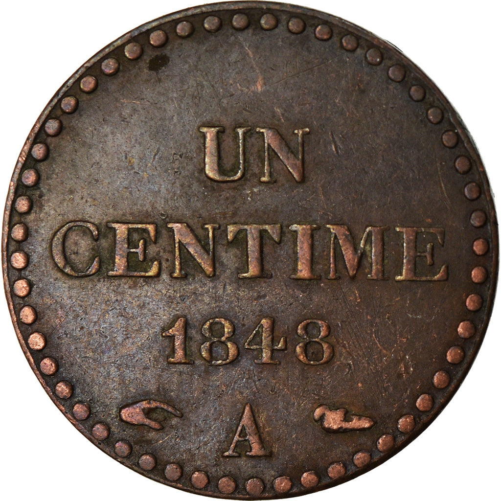 Münze, Frankreich, Dupré, Centime, 1848, Paris, SS, Bronze, KM:754, Gadoury:84