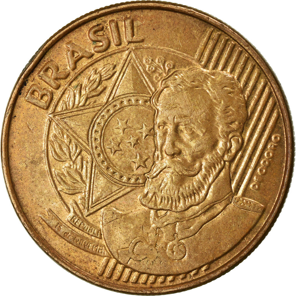 Munten, Brazilië, 25 Centavos, 2011, ZF, Bronze Plated Steel, KM:650