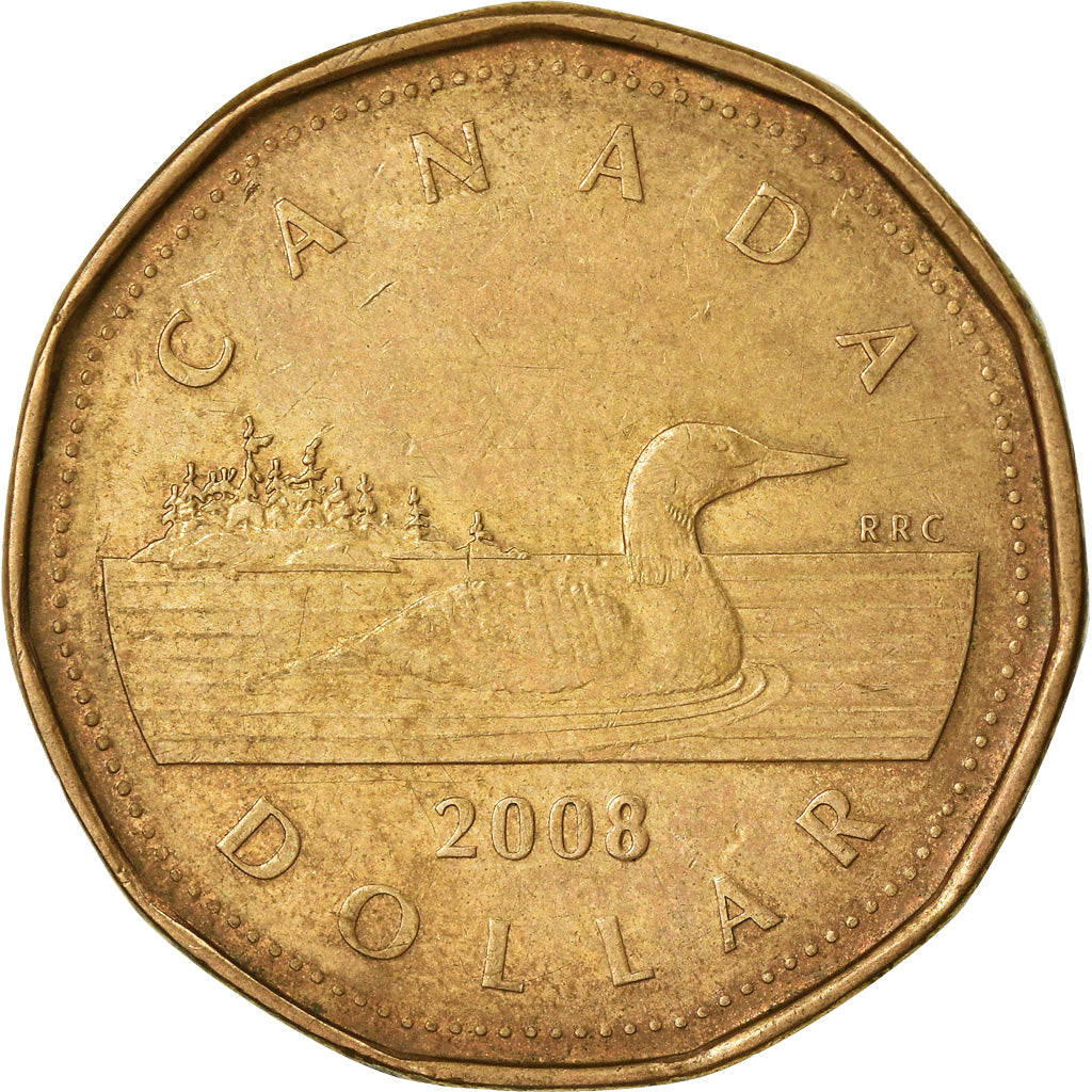 Coin, Canada, Elizabeth II, Dollar, 2008, Royal Canadian Mint, Winnipeg