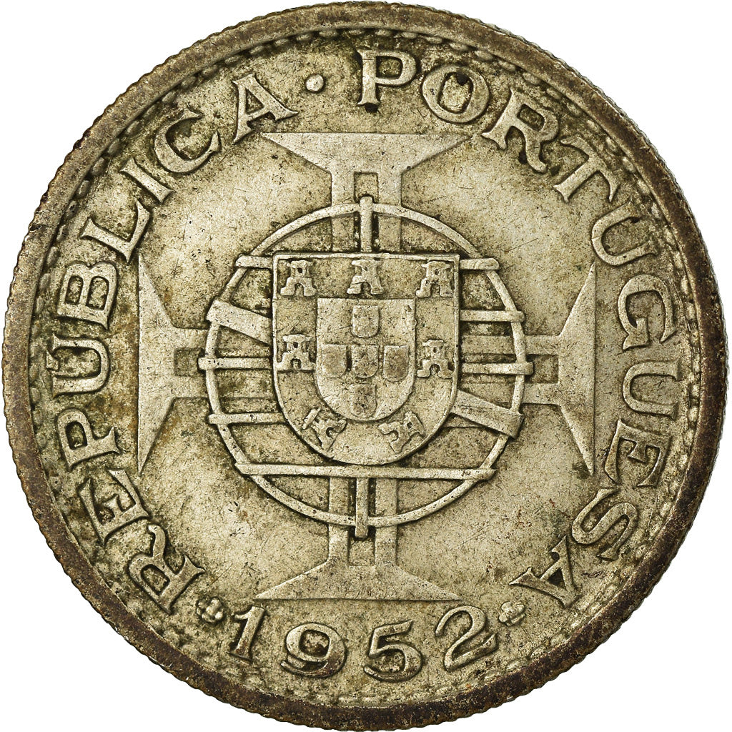 Coin, Mozambique, 10 Escudos, 1952, VF(30-35), Silver, KM:79