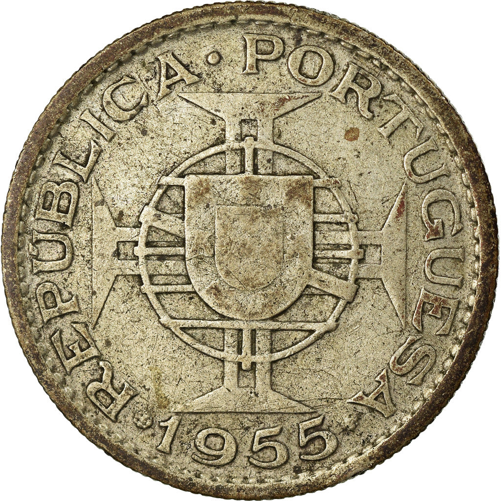 Moneta, Angola, 10 Escudos, 1955, BB, Argento, KM:73