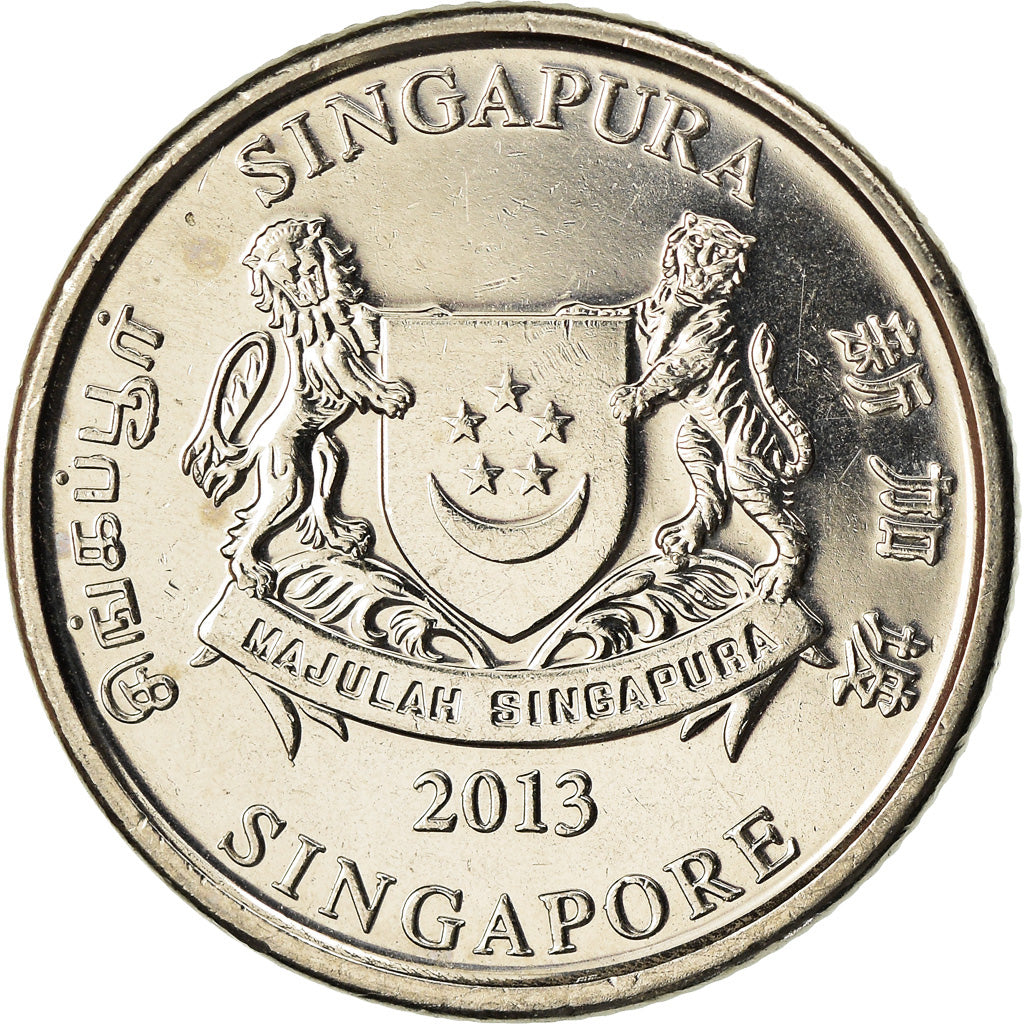 Münze, Singapur, 20 Cents, 2013, UNZ, Cupro-nickel, KM:New