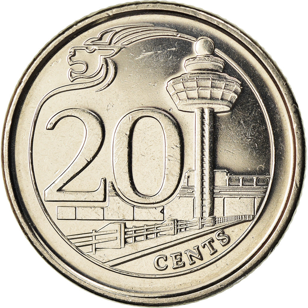 Münze, Singapur, 20 Cents, 2013, UNZ, Cupro-nickel, KM:New
