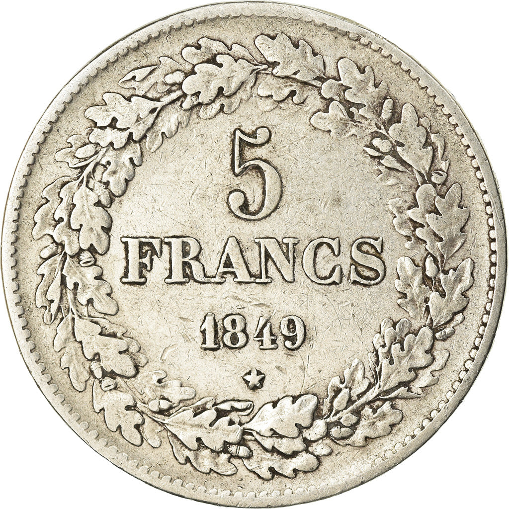 Coin, Belgium, Leopold I, 5 Francs, 5 Frank, 1849, EF(40-45), Silver, KM:3.2