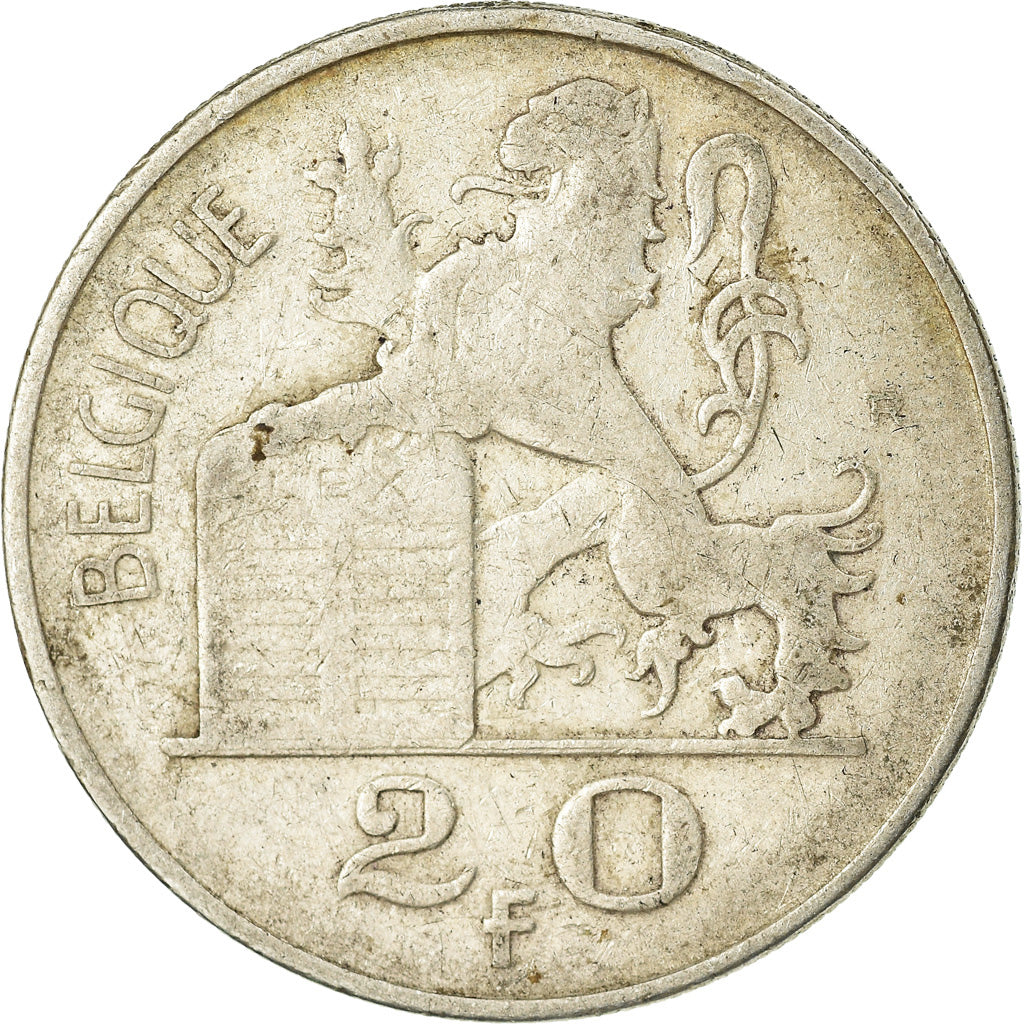 Coin, Belgium, 20 Francs, 20 Frank, 1954, VF(30-35), Silver, KM:140.1