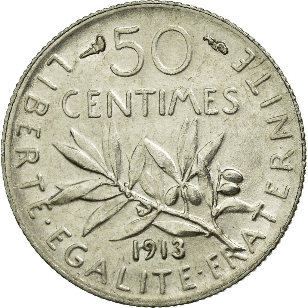 Monnaie, France, Semeuse, 50 Centimes, 1913, Paris, SUP, Argent, KM:854
