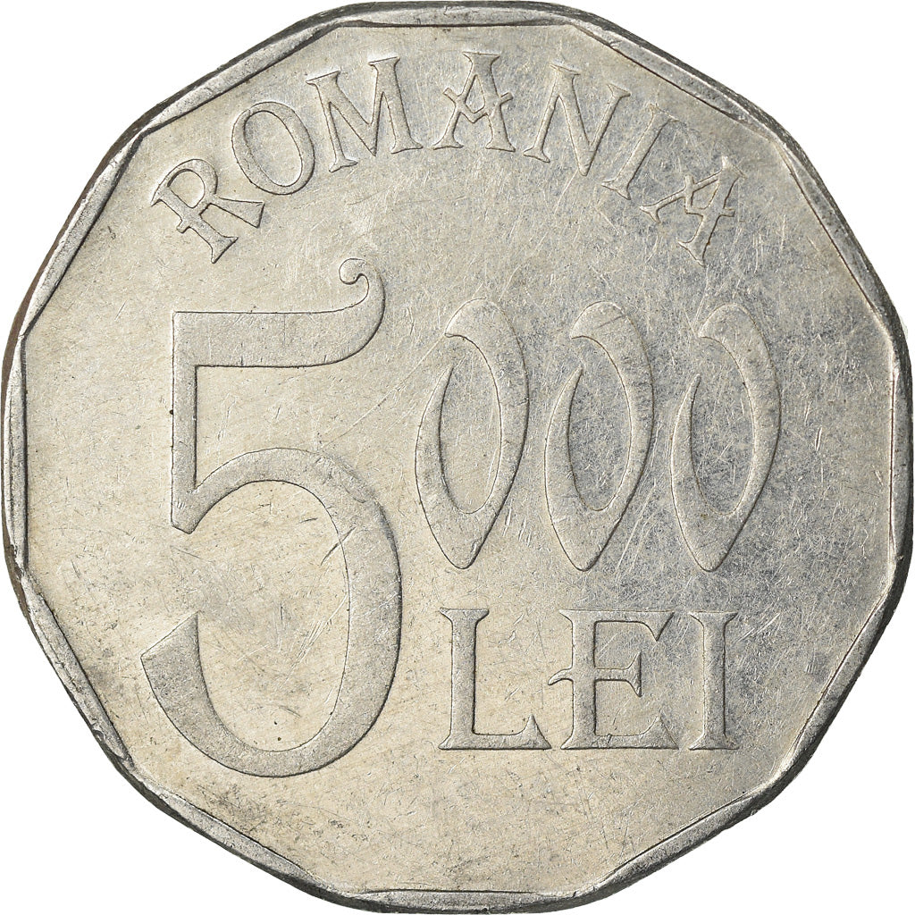Coin, Romania, 5000 Lei, 2002, Bucharest, EF(40-45), Aluminum, KM:158