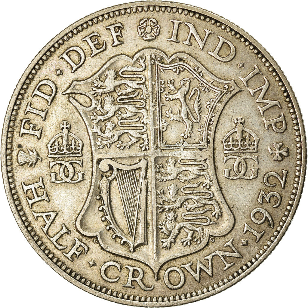 Coin, Great Britain, George V, 1/2 Crown, 1932, EF(40-45), Silver, KM:835