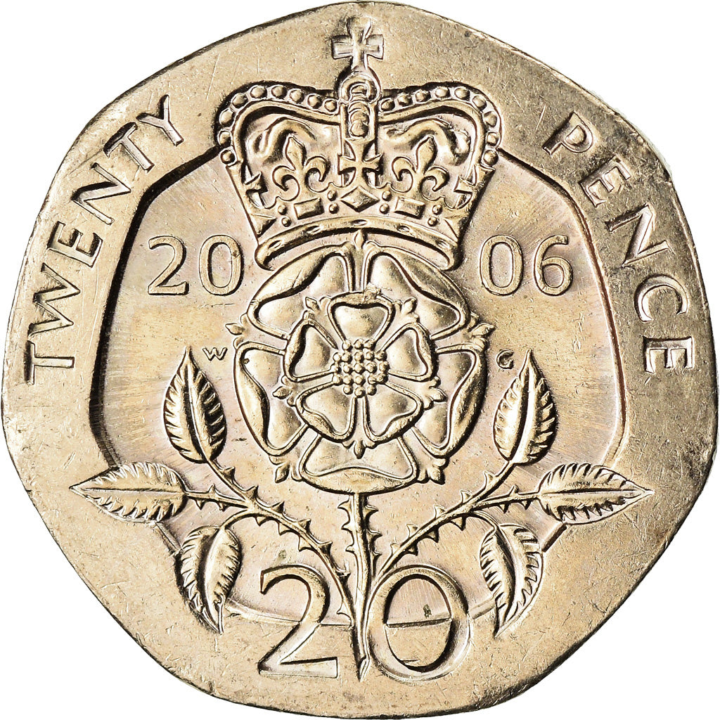 Coin, Great Britain, Elizabeth II, 20 Pence, 2006, AU(55-58), Copper-nickel