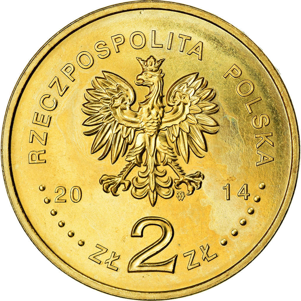 Moneta, Polska, 2 Zlote, 2014, Warsaw, AU(50-53), Miedź-Aluminum-Nikiel, KM:919