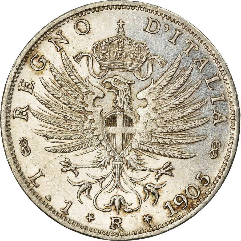 Coin, Italy, Vittorio Emanuele III, Lira, 1905, Rome, EF(40-45), Silver, KM:32