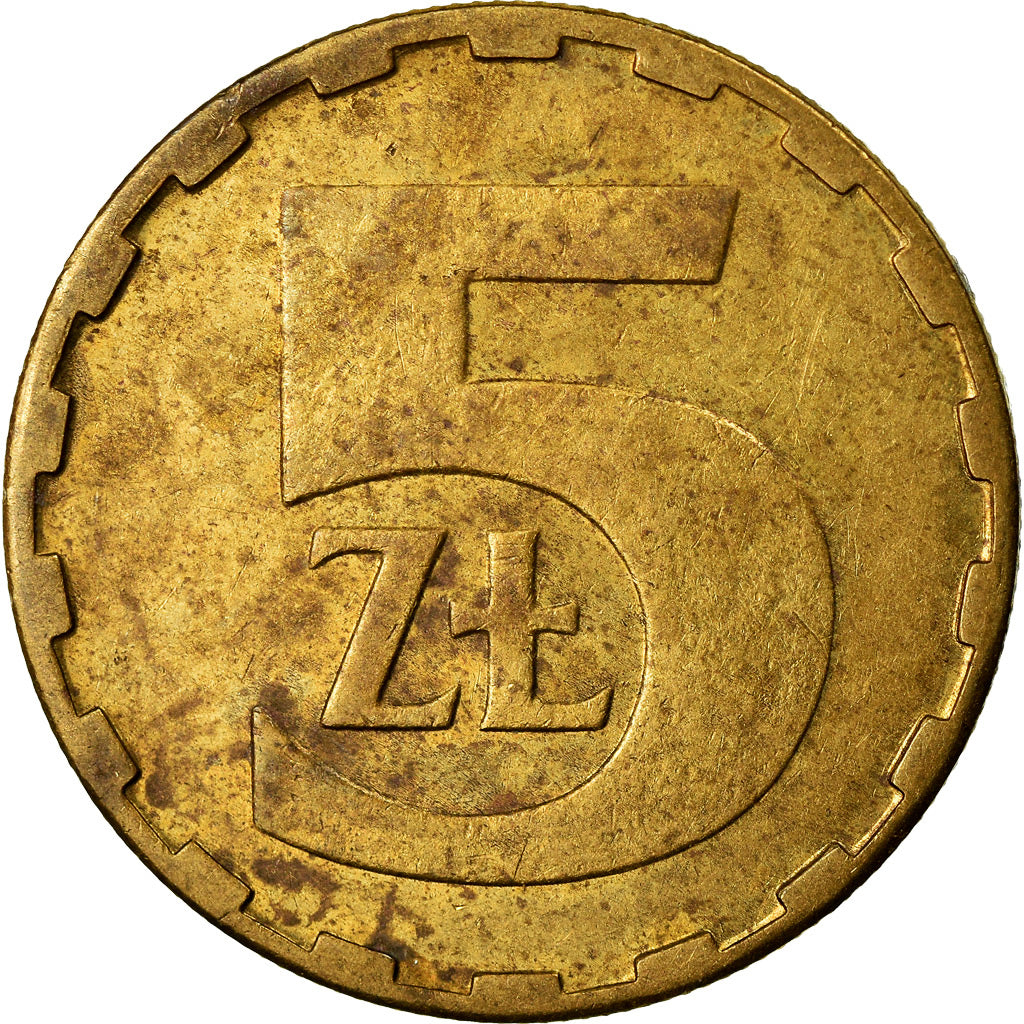Moneta, Polonia, 5 Zlotych, 1986, Warsaw, MB, Ottone, KM:81.2