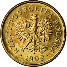 Münze, Polen, Grosz, 1999, Warsaw, SS+, Messing, KM:276