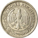 Coin, GERMANY, WEIMAR REPUBLIC, 50 Reichspfennig, 1927, Berlin, AU(50-53)