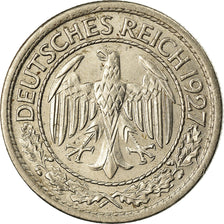 Coin, GERMANY, WEIMAR REPUBLIC, 50 Reichspfennig, 1927, Berlin, VF(30-35)