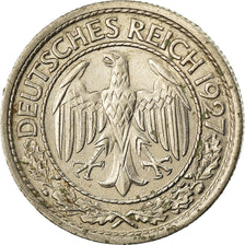 Coin, GERMANY, WEIMAR REPUBLIC, 50 Reichspfennig, 1927, Berlin, VF(20-25)
