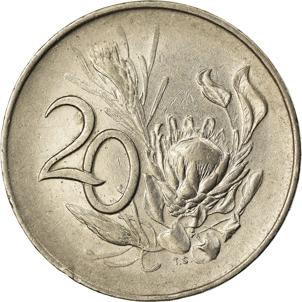 Coin, South Africa, 20 Cents, 1966, EF(40-45), Nickel, KM:69.1