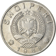 Coin, Albania, Lek, 1988, EF(40-45), Aluminum, KM:74
